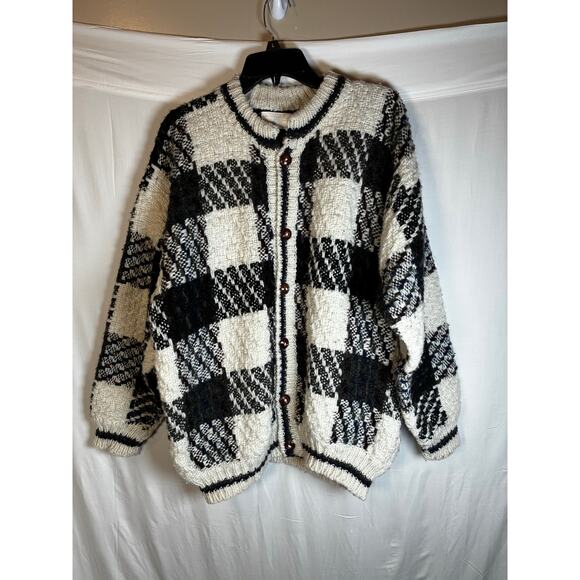 Other Other - Otavalo Native American Wool L Hand Made in Ecuador Cardigan Chunky Knit